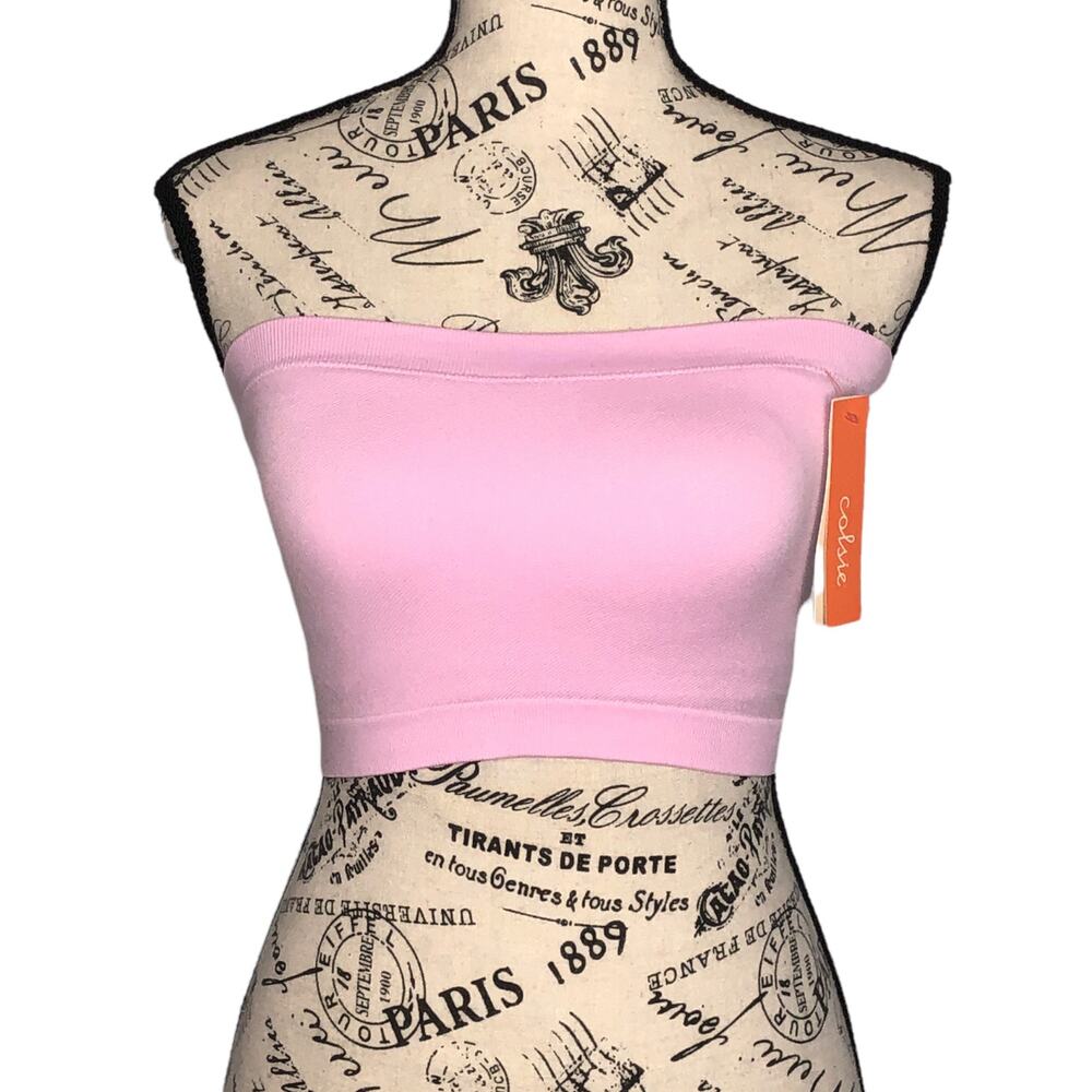 Colsie MEDIUM Ribbed Removable Pad Bandeau Bra - (34C/D, 36B/C)